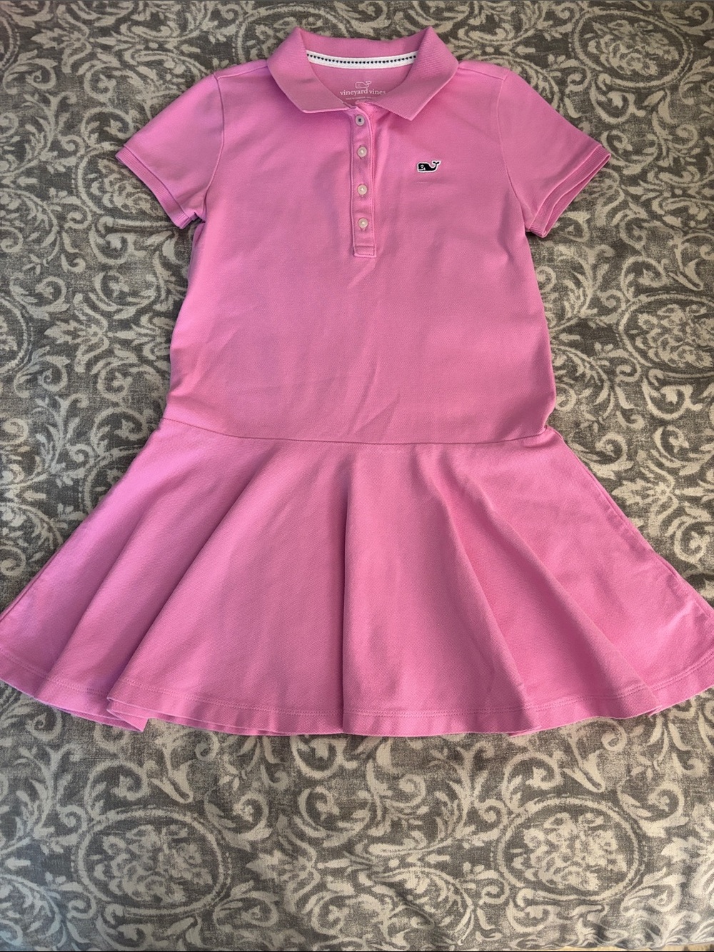 Vineyard Vines Pink Girls' Polo Skater Dress